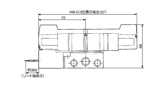 2-position double: VZS3250-□FZ-(01, 02), 3-position closed center: VZS3350-□FZ-(01, 02), 3-position exhaust center: VZS3450-□FZ-(01, 02), 3-position pressure center: VZS3550-□FZ-(01, 02) dimensional drawings