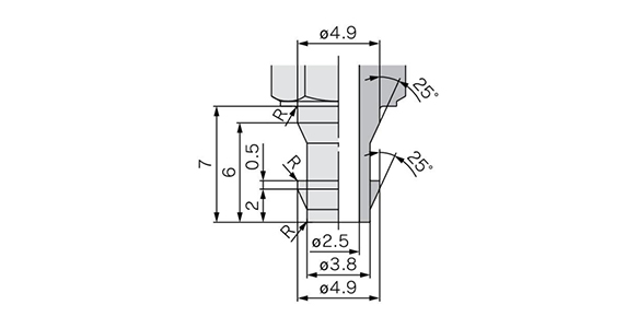 Adapter mounting part dimensional drawing