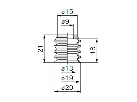 Pad single unit ZP2-B20ZJS dimensional drawing