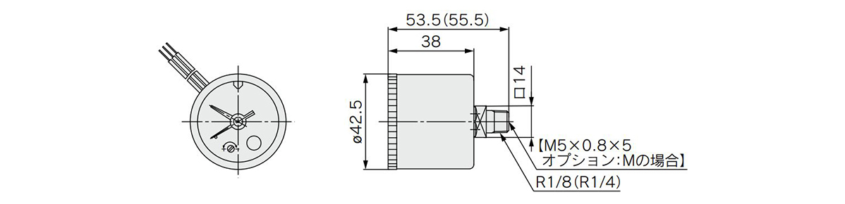 GP46-10-01 to 02 (M) (L2, 5) dimensional drawing