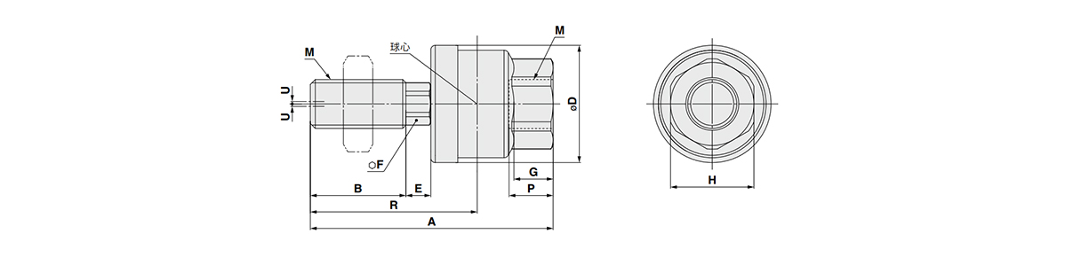 JC Series Floating Joint dimensional drawing