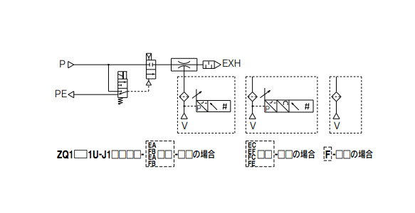 J1 type ZQ1□1U-J1□□□□-□□□□□-□□ circuit diagram