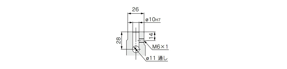 CKQP□50-□-□□-X2371 piston rod end detail
