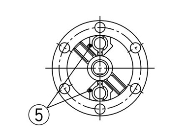 Double vane (figure with pressure to A port) structure drawing