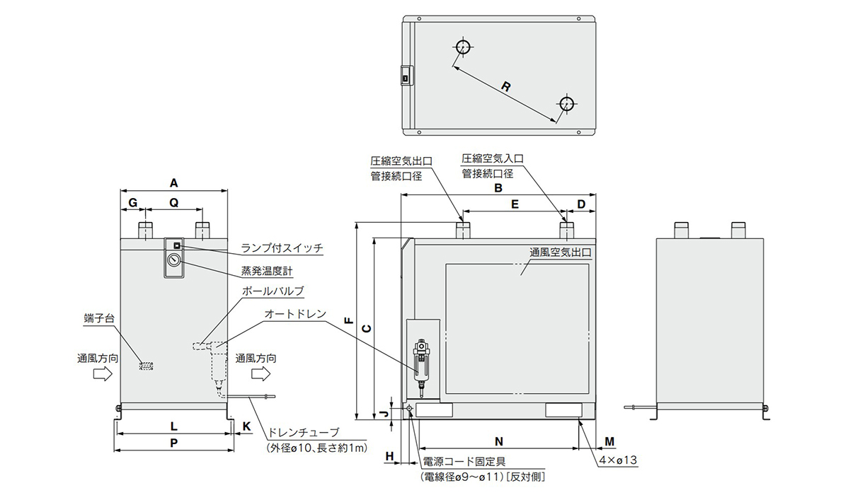 IDF55E/IDF75E dimensional drawing