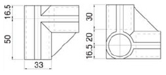 Plastic Joint for Pipe Frame PJ-103, drawing