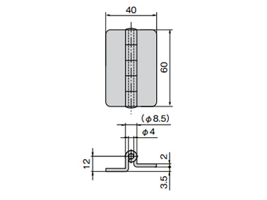 B-1028-2 (without hole) dimensional drawing