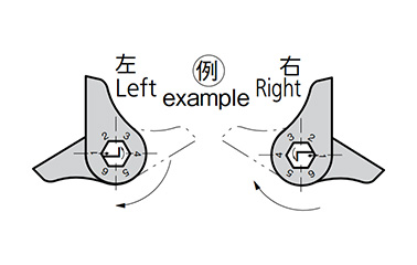 The rotation range can be changed via the angle setting Set at end point (left), Set at start point (right)