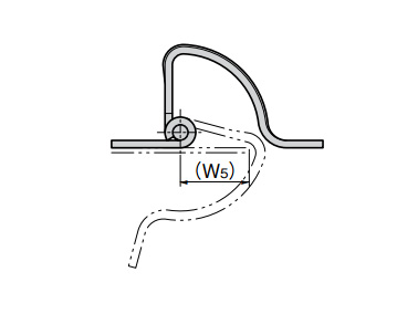 To confirm the operational interference of the panel and hinge, use the Ws dimension as a reference to match the current item.