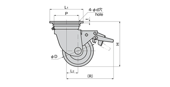 Swivel Caster For Heavy Loads (With Stopper) K-507YS: Related images