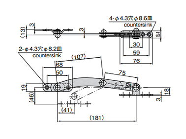 B-25-3 dimensional drawing *Dimensions in () are for stainless steel