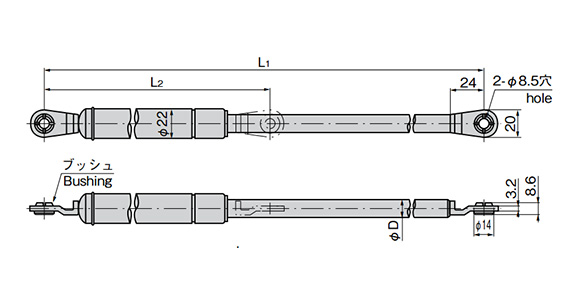 B-461-1-1 to 5 dimensional drawing (mm)