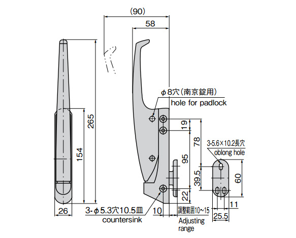 FA-618 Corner Handle For Sealing Doors: related images