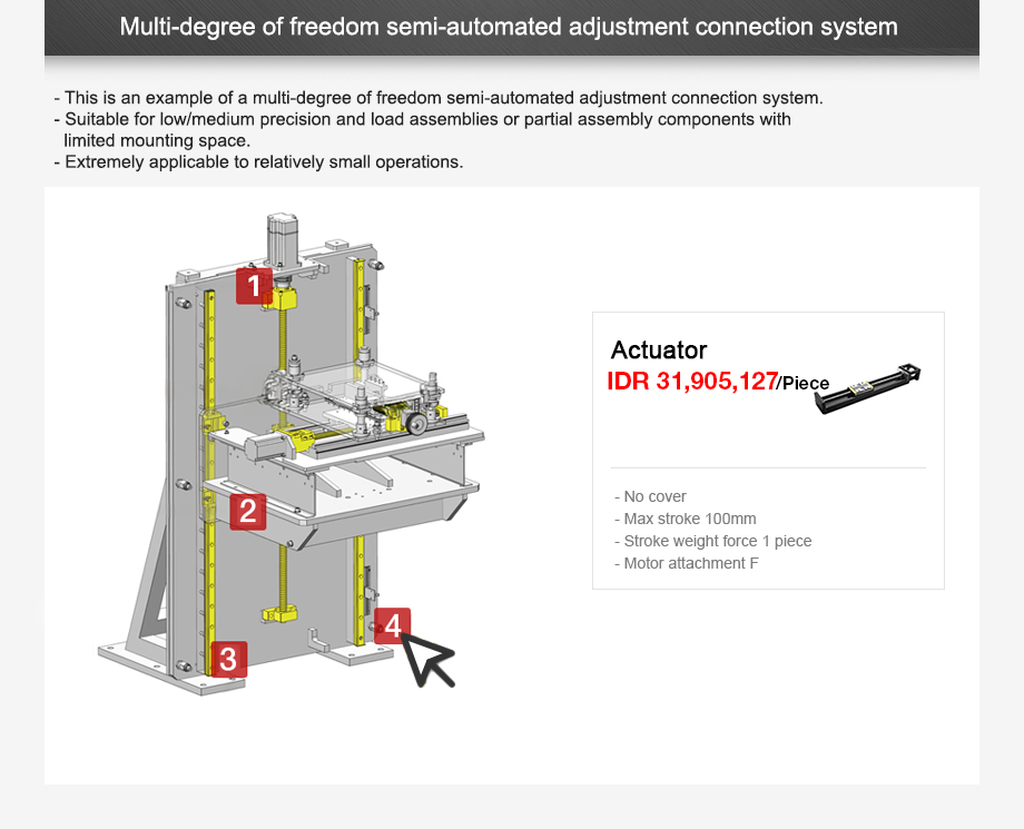 Multi-degree of freedom semi-automated adjustment connection system