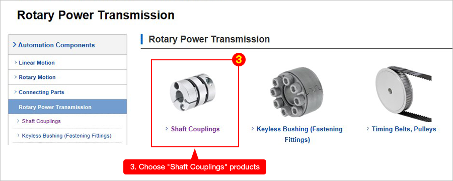 3. Choose 'Shaft Couplings' products